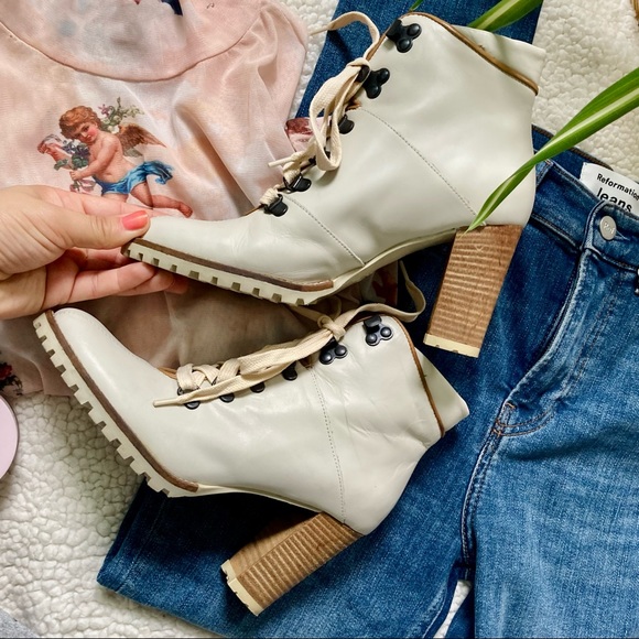 Coach Lucia Ivory Lace-Up Booties - Picture 4 of 14